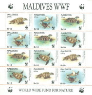 MALDIVES 1995 - WWF - La Tortue  Hawksbill  - Feuillet - Schildpadden