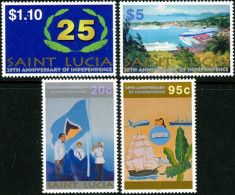 ST LUCIE 2004 - 25ème Anniversaire De L'indépendance - 4 V. - St.Lucia (1979-...)