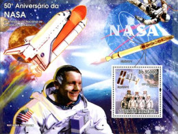 S.TOME E PRINCIPE 2008 - 50ème Anniversaire De La NASA - Neil Armstrong - América Del Norte