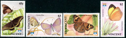 ST VINCENT 1992 - Papillons - III - (Polydamas) - 4 V. - Papillons