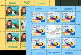 SERBIE ET MONTENEGRO 2006 - Europa - L'intégration - 2 Feuillets De 8 Timbres Avec Vignette - 2006