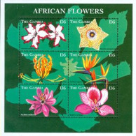 GAMBIE 1998 - Fleurs D'afrique - Feuillet Adenium Multiflorum - 6 V. - Orquideas
