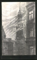 AK Hamburg-Neustadt, Brand Der St. Michaeliskirche 1906 Wenige Sekunden Vor Dem Einsturz  - Disasters