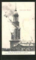 AK Hamburg-Neustadt, Brand Der Hauptkirche St. Michaelis Juli 1906  - Catastrofi