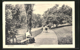 AK Bochum, Stadtpark Und Frau Mit Kinderwagen  - Bochum