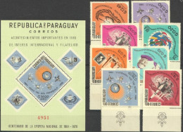 Paraguay 1966, Event, Pope Paul VI, Space, 8val +BF - Briefmarken Auf Briefmarken