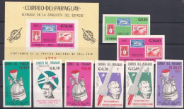 Paraguay 1966, Space, Stamp On Stamp, 8val +BF IMPERFORATED - Amérique Du Sud