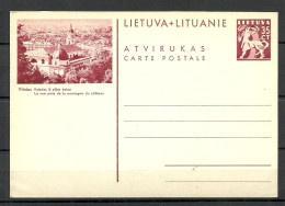 LITAUEN Lithuania Illustrated Postal Stationery Ganzsahe Carte Postale Vilnius - Litouwen