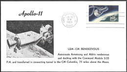 US Space Cover 1969. "Apollo 11" LEM / CM Rendezvous - Estados Unidos