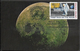 US Space FDC Maxi Card 1969. "Apollo 11" 1st Man On The Moon. Neil Armstrong - Etats-Unis