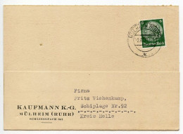 Germany 1937 Postcard; Mülheim (Ruhr) - Kaufmann K.-G. To Schiplage; 6pf. Hindenburg - Storia Postale