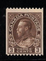 CANADA Scott # 134 MNH - KGV Coil Single C - Nuevos