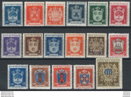 1945-46 San Marino Stemmi 17v. MNH Sass. N. 279/95 - Autres & Non Classés