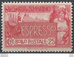 1907 San Marino Espresso 1v. MNH Sassone N. 1 - Andere & Zonder Classificatie