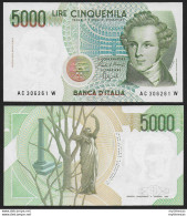 1992 Italia Lire 5.000 Vincenzo Bellini FDS Rif. BI 69C Gigante - Sonstige & Ohne Zuordnung