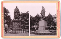Fotografie Römmler & Jonas, Dresden, Ansicht Frankfurt A. M., Goethedenkmal U. Schillerdenkmal  - Places