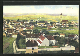 Künstler-AK Vilsbiburg, Stadt Aus Der Vogelschau  - Vilsbiburg