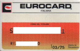 ITALY - CREDIT BANK CARD - EUROCARD ITALIANA - COMPASS CREDITO ITALIANO - 1975 - Cartes De Crédit (expiration Min. 10 Ans)