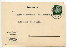 Germany 1941 Postcard; Ulm (Donau) - Julius Mohr Jr. To Schiplage; 6pf. Hindenburg - Cartas & Documentos