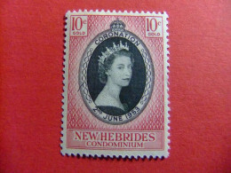 55 NEW HEBRIDES 1953 / CORONACION DE LA REINA ISABEL II / YVERT 166 MH - Nuovi