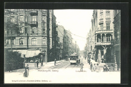 AK Hamburg-St.Georg, Strassenbahn In Der Langenreihe  - Tranvía