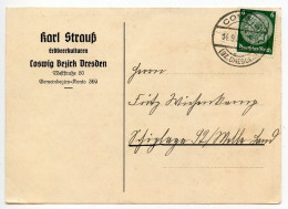 Germany 1935 Postcard; Coswig (Bz. Dresen) - Karl Stauß, Erdbeerkulturen To Schiplage; 6pf. Hindenburg - Lettres & Documents