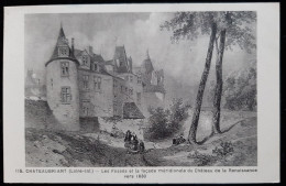 44 - CHATEAUBRIANT (Loire Inf.) - Les Fosses Et La Façade Méridionale Du Chateau De La Renaissance Vers 1830 - Châteaubriant