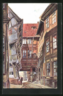 Künstler-AK Hildesheim, Blick Auf Das Pfeilerhaus Vom Hohenweg Aus  - Hildesheim