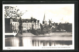 AK Kiel, Blick V. Ort Auf Nikolaikirche, Windmühle  - Kiel