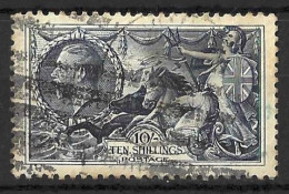 GB  ..KING GEORGE V...(1910-36..)..." 1934.."......10/-....SEAHORSE....HAS THIN.....(CAT.VAL.£80..)....USED.... - Used Stamps