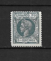 LOTE 2175 A  /// (C025)  FERNANDO POO 1905  EDIFIL Nº: 140 **MNH    ¡¡¡  OFERTA - LIQUIDATION - JE LIQUIDE !!! - Fernando Po