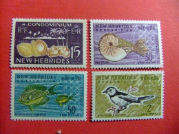 55 NEW HEBRIDES 1963 / COPRAH-NAUTILUS-ACANTHUNUS-NÉOLALAGE / YVERT 207/ 210 MH - Nuevos