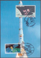 France Kourou Space Maxi Card 1987. Germany Satellite "TV Sat 1" Launch. Ariane - Europe