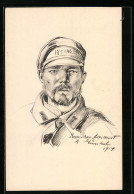 Künstler-AK Russischer Artillerist, Kriegsgefangener  - War 1914-18