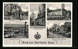 AK Northeim, Gesamtansicht, Am Bleichenwall, St. Sixti Kirche, Meisterschule D. Schlosserhandwerks, An Der Rhume  - Northeim