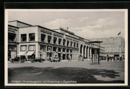 AK Stuttgart, Hindenburgplatz Mit Hundenburg- U. Zeppelinbau  - Stuttgart