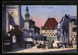 AK Hall, Oberer Stadtplatz Mit Markt  - Sonstige & Ohne Zuordnung