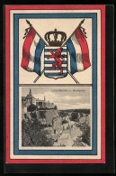 AK Luxemburg, Teilansicht Mit Bockfelsen, Wappen  - Luxembourg - Ville