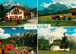 73945063 Kruen_Garmisch-Partenkirchen Hotel Tonihof Pferdewagen Kapelle Stadtpan - Other & Unclassified