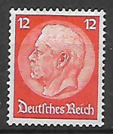 GERMANIA REICH REP.DI WEIMAR 1932-33 EFFIGE HINDENBURG UNIF. 448  MNH  XF - Neufs