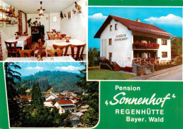 73865047 Regenhuette Bayerisch Eisenstein Pension Sonnenhof Gastraum Ortsansicht - Autres & Non Classés