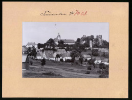 Fotografie Brück & Sohn Meissen, Ansicht Frauenstein I. Erzg., Blick Auf Die Stadt Mit Schloss Und Ruine  - Lieux