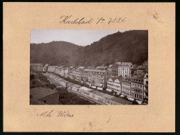 Fotografie Brück & Sohn Meissen, Ansicht Karlsbad, Blick Auf Alte Wiese Mit Hotels Zwei Störche, Goldene Krone, Stra  - Lieux