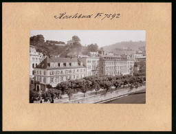 Fotografie Brück & Sohn Meissen, Ansicht Karlsbad, Neue Wiese Mit Hotel Goldenes Schild, Zu Zwei Deutschen Monarchen  - Lugares