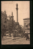 AK München, Mariensäule Mit Geschäft Und Strassenbahn  - München