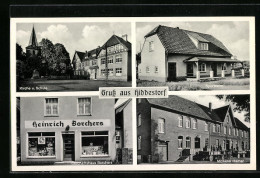 AK Hiddestorf, Geschäftshaus Borchers, Molkerei Hamer, Sportheim  - Other & Unclassified