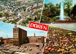 72916942 Dueren Rheinland Fliegeraufnahme Fontaene Rathaus Dueren - Düren