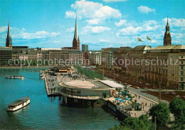 72916362 Hamburg Jungfernstieg Mit Jacobikirche Petrikirche Rathausturm Alsterpa - Sonstige & Ohne Zuordnung