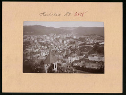 Fotografie Brück & Sohn Meissen, Ansicht Karlsbad, Panorama Von Einem Aussichtspunkt Gesehen  - Lugares