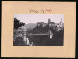 Fotografie Brück & Sohn Meissen, Ansicht Elbogen, Schloss Mit Kettenbrücke  - Places